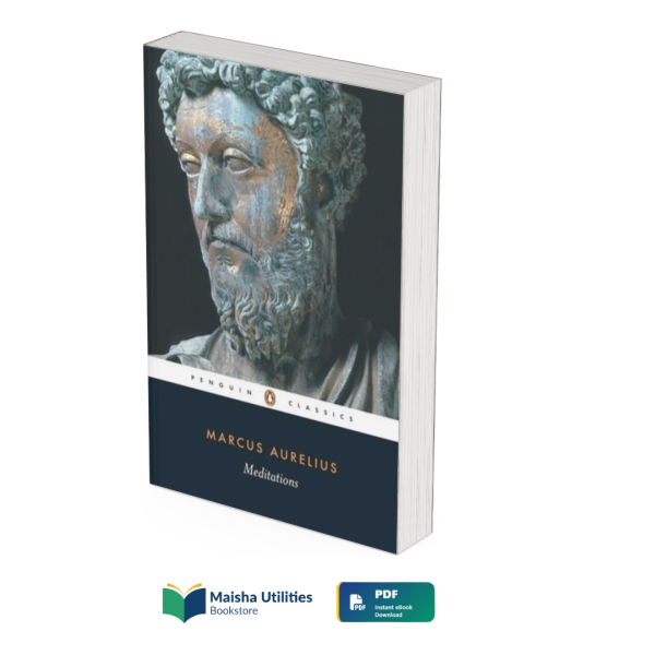 Meditations by Marcus Aurelius book cover illustrating Stoic philosophy, mindfulness, resilience, and personal growth